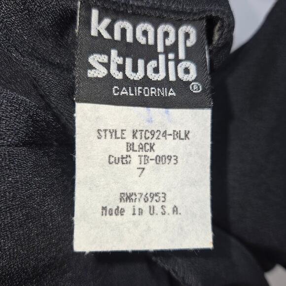 90's/Y2K Knapp Studio Vintage Black Maxi Dress. Size 7 - Picture 4 of 5